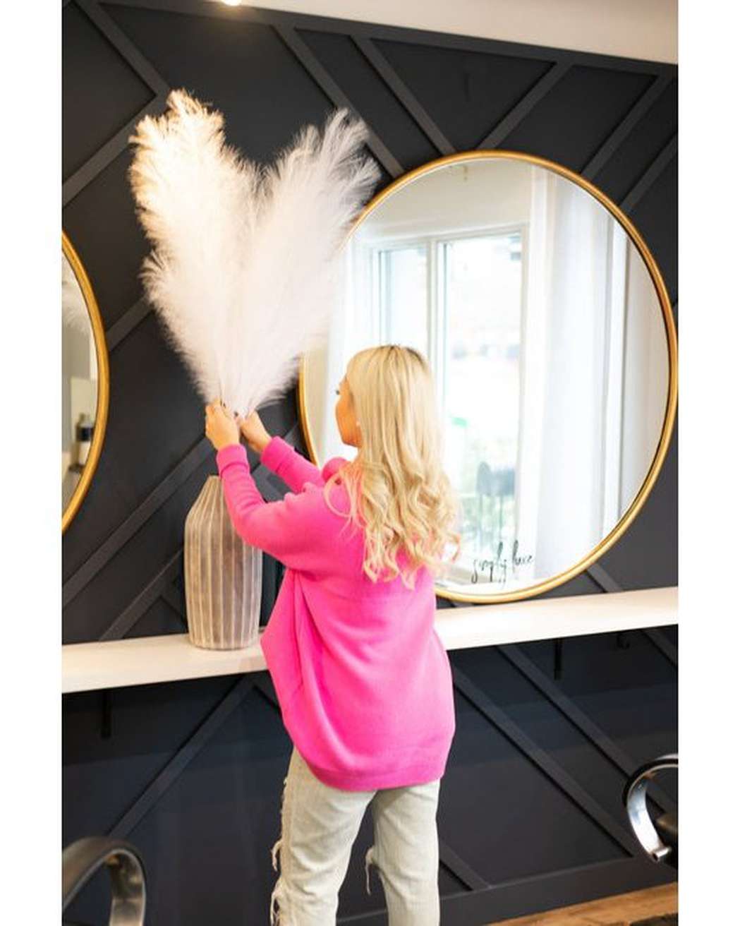 White Faux Pampas Grass-11