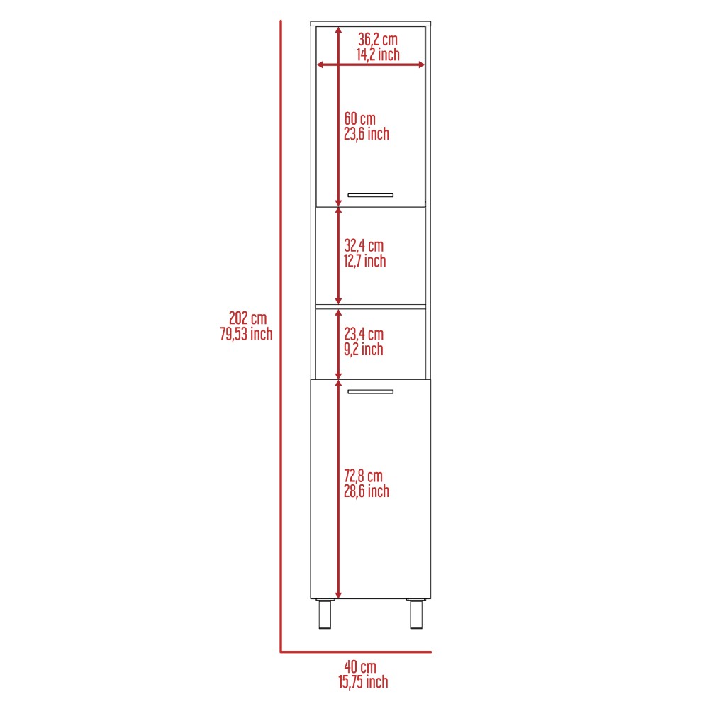 Pantry Cabinet Almada, Three Interior Shelves, Black Wengue Finish-5