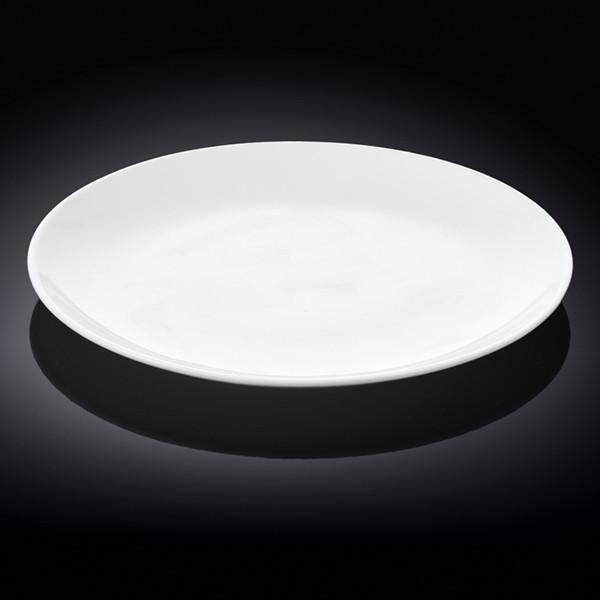 Set Of 3 Professional Rolled Rim White Round Plate / Platter 12" inch | 30.5 Cm-0