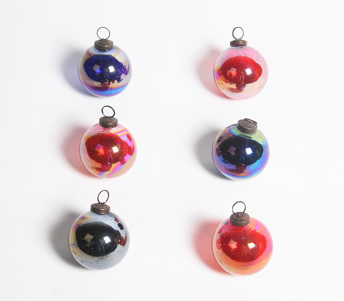 Handmade Glass Christmas Bobbles (set of 6)-1