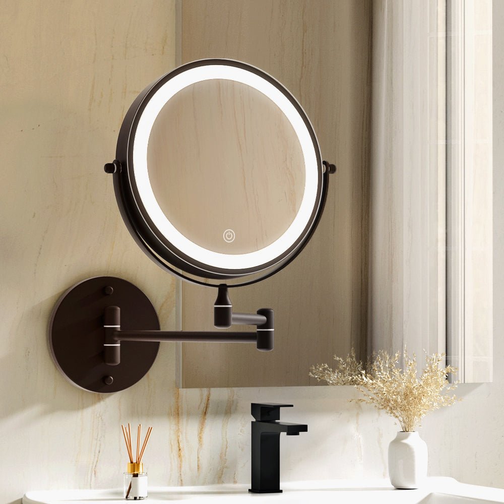 Extendable Makeup Mirror 10X Magnifying Double-Sided Bathroom Mirror BR-7