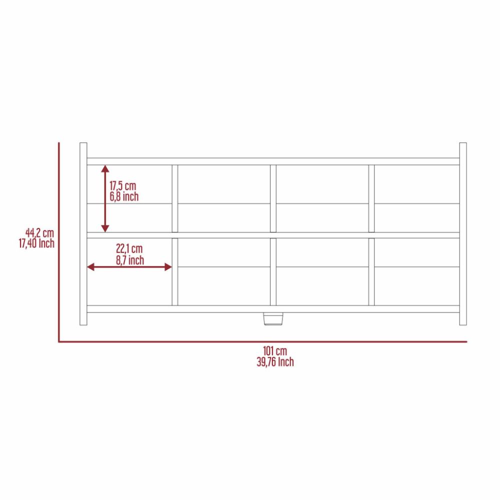 Shoe Rack Augusta, Eight Shoe Capacity, Carbon Espresso / Mahogany Finish-7