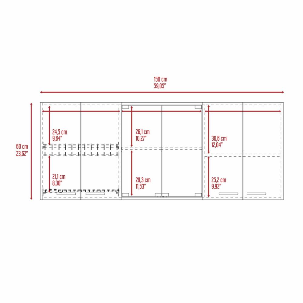 Superior Wall Cabinet Peoria, Four Interior Shelves, Black Wengue Finish-8