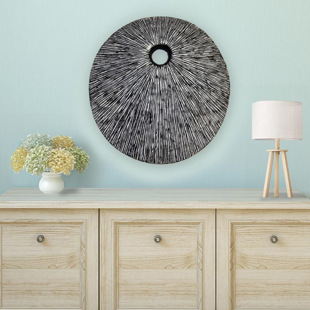 20" Gray Sandstone Round Wall Decor