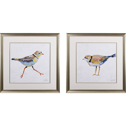 Set of Two Colorful Beach Birds Wall Art