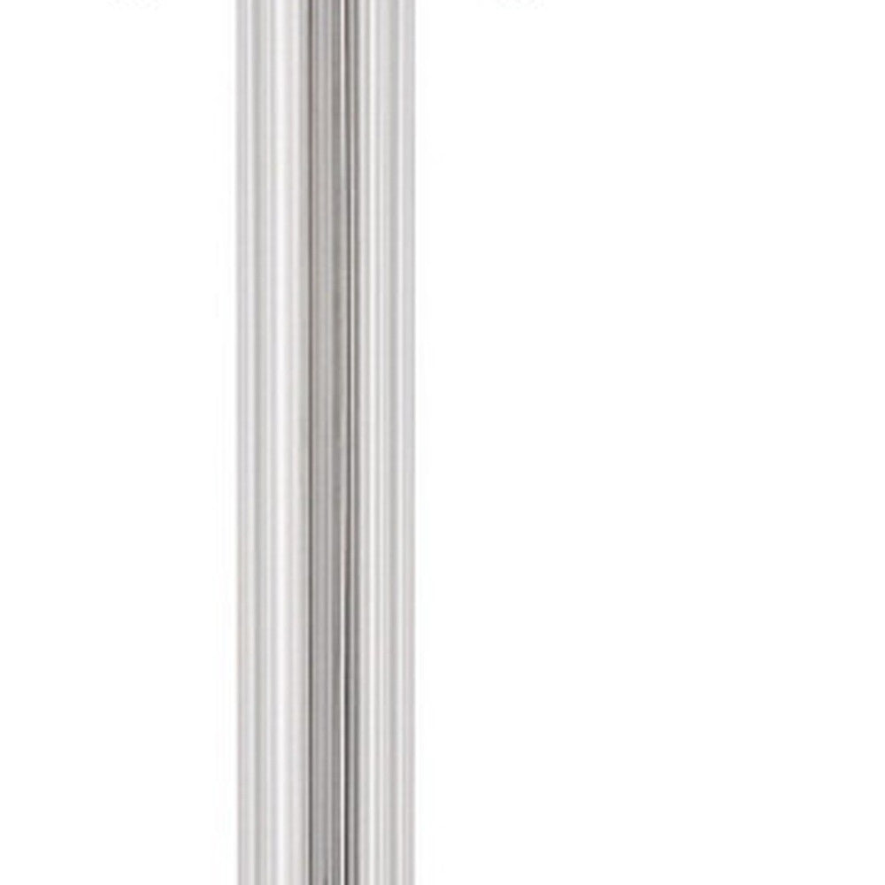 60" Chrome Two Light Traditional Shaped Floor Lamp With White Rectangular Shade