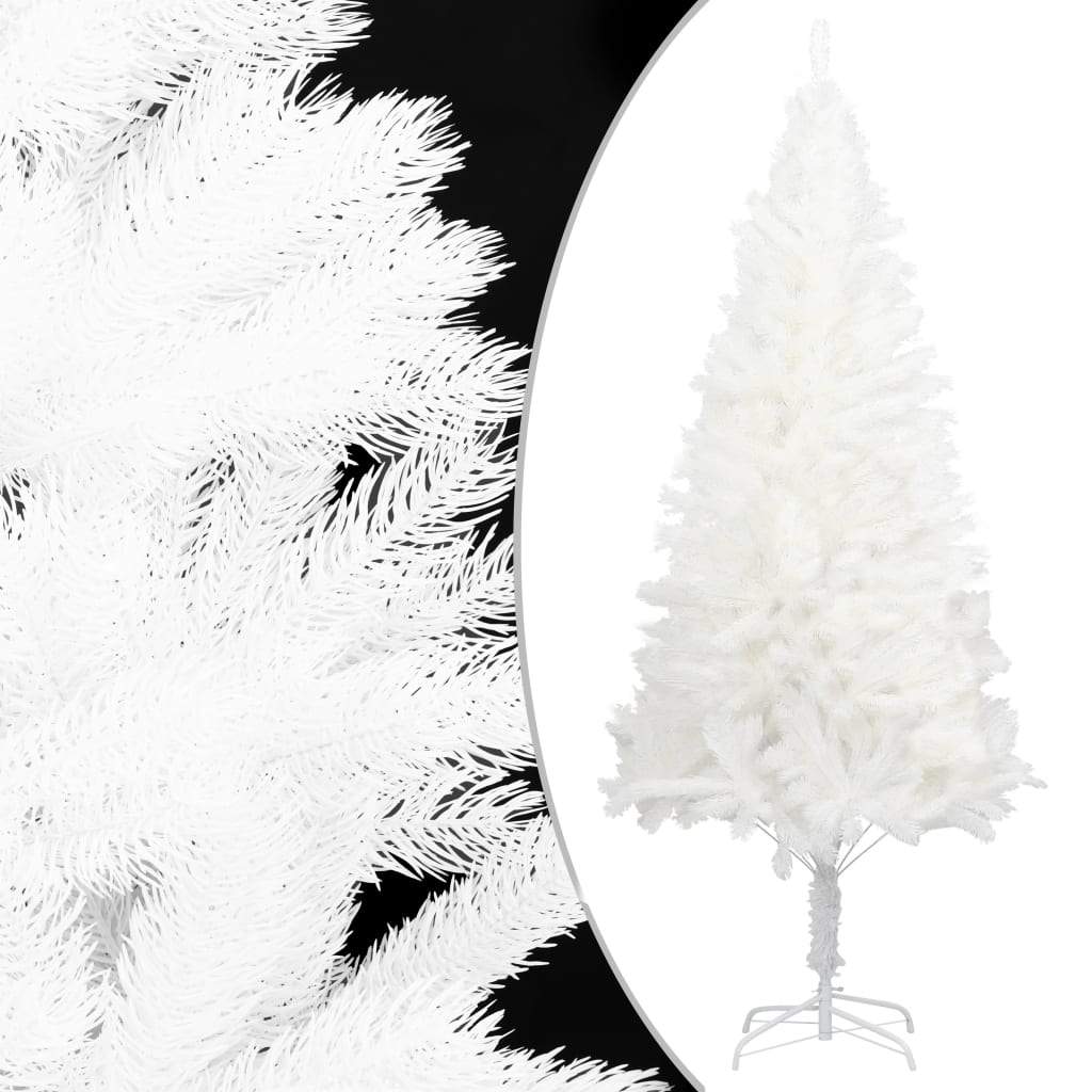 vidaXL Artificial Christmas Tree with Stand White PE Holiday Decor Multi Sizes-12