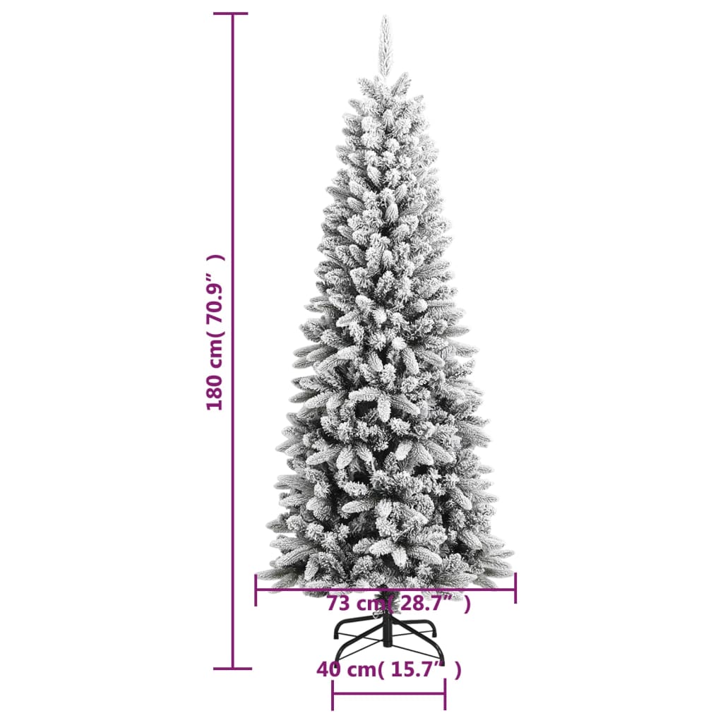 vidaXL Artificial Christmas Tree with Flocked Snow PVC&PE Decor Multi Sizes-27