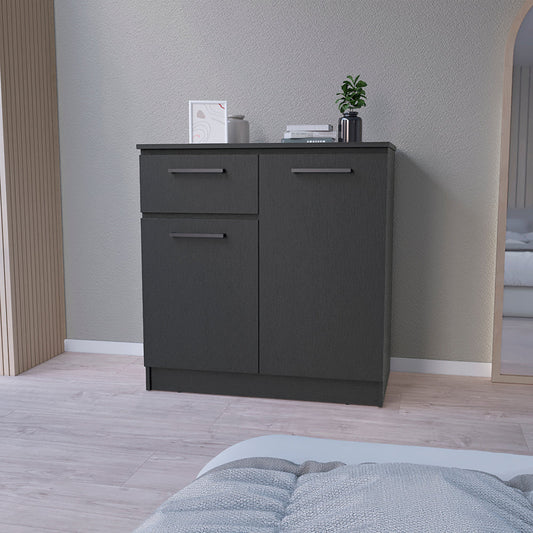 Dresser Carlin, Drawer and 2 Door Cabinets, Black Wengue Finish-0