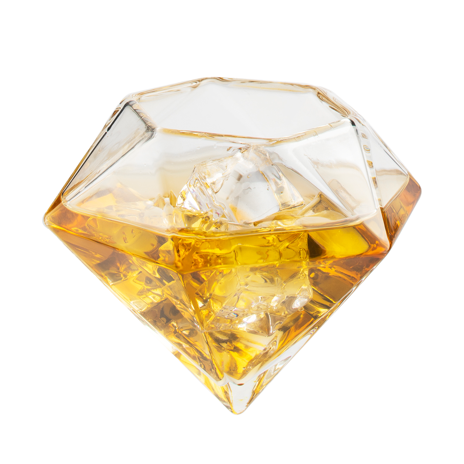 Set of 4 Diamond Whiskey & Wine Glasses 10oz - Wine, Whiskey, Water, Diamond Shaped, Diamonds Collection Sparkle Patented Wine Savant - Stands Alone, Or on Stand-1