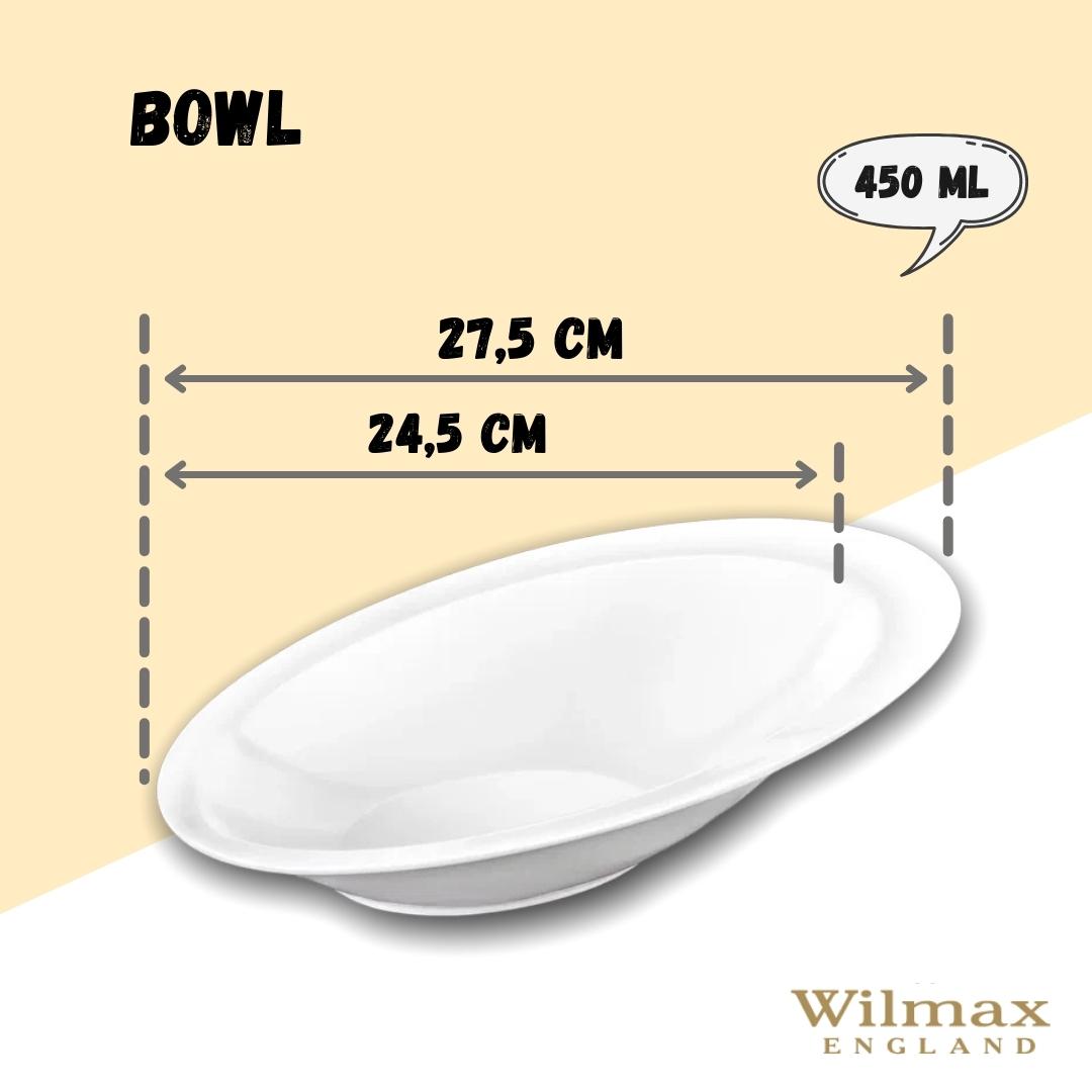 White Ceaser Salad Bowl 11" inch X 7.5 | 27.5 X 18.5 Cm-7