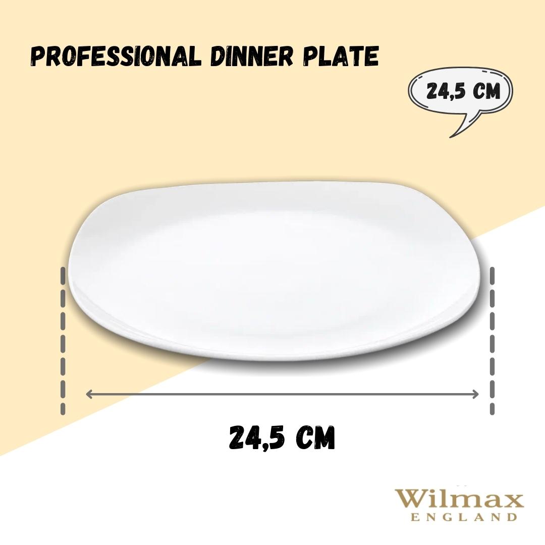 White Dinner Plate 9.75" inch X 9.75 | 24.5 X 24.5 Cм-5