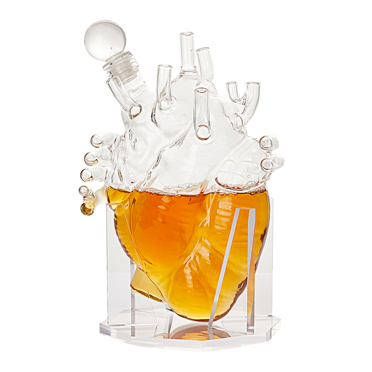 Heart Decanter Whiskey & Wine Decanter Set By The Wine Savant, Organ Aerator, Funny Gift for that Someone You Love! Gift For Doctors, Cardiothoracic Surgeons, Nurse, Pre-Med, Adults (750 ML)-0
