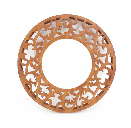 23.5 x 23.5 x 1.75 Brown Traditional Wooden - Wall Mirror-0