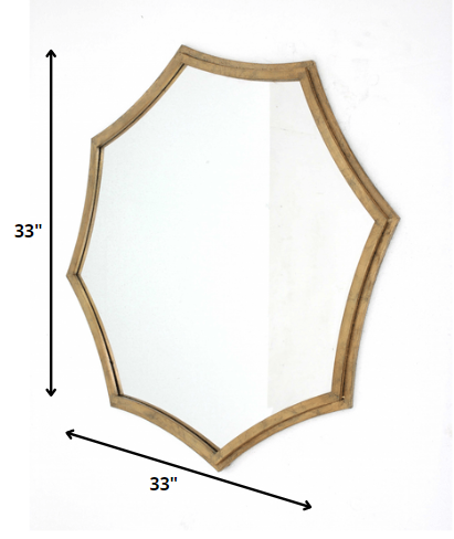 33 x 33 x 1 Gold Curved Hexagon Frame  Cosmetic Mirror-1