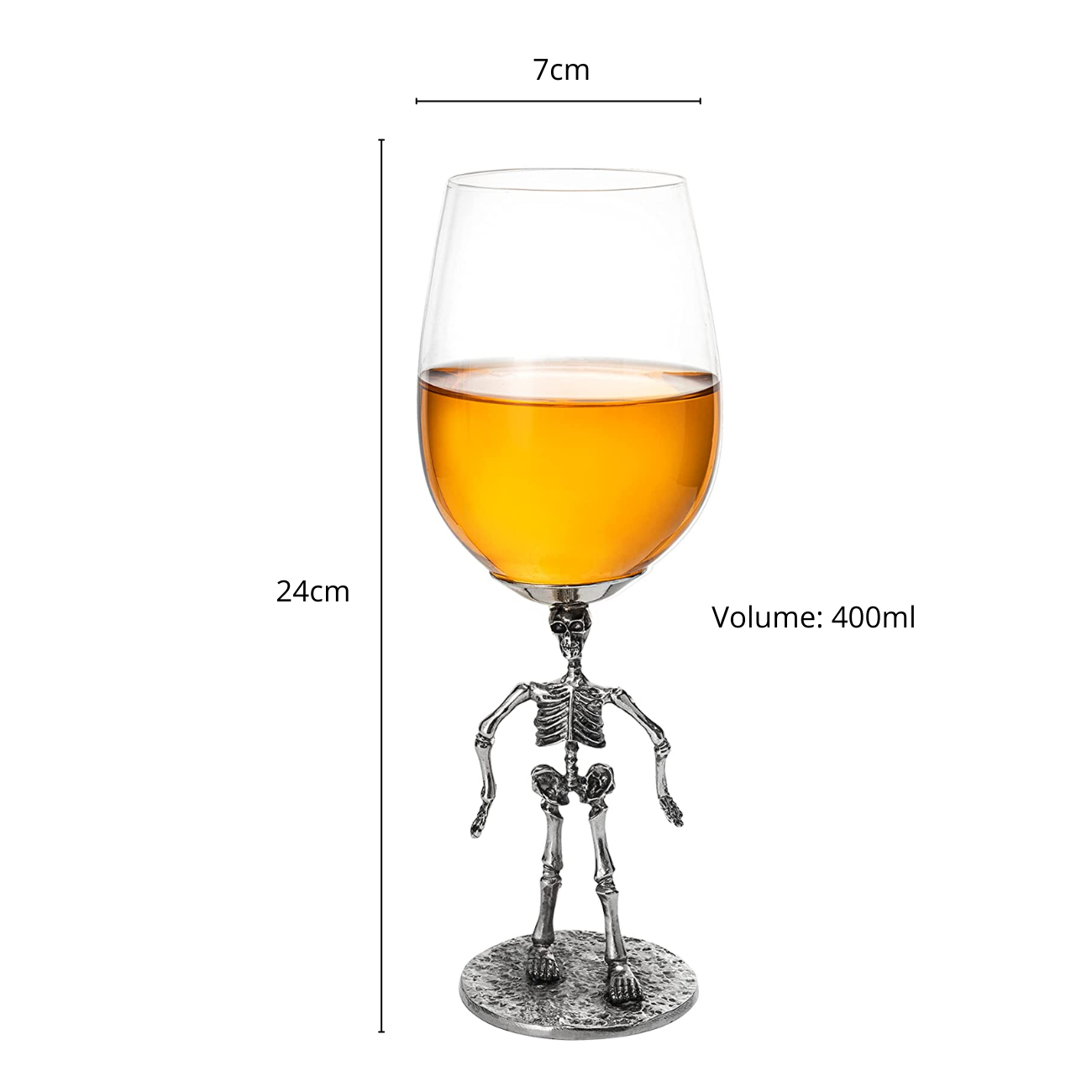 Stemmed Skeleton Wine Glass Set of 2 by The Wine Savant - 12oz Skeleton Glasses 10" H, Goth Gifts, Skeleton Gifts, Skeleton Decor, Spooky Wine Gift Set, Perfect for Halloween Themed Parties-6