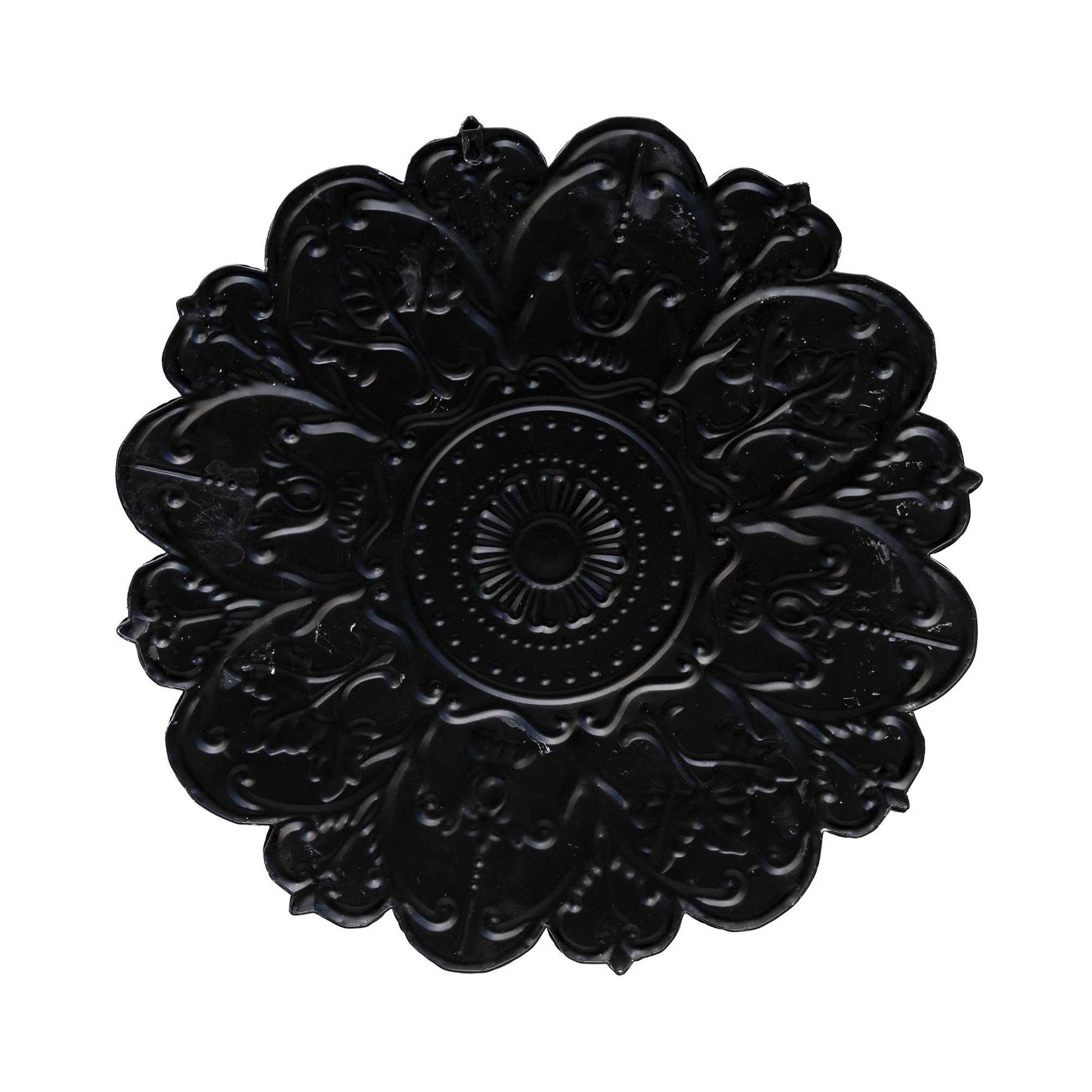 Distressed Floral Metal Medallion Wall Decor-1