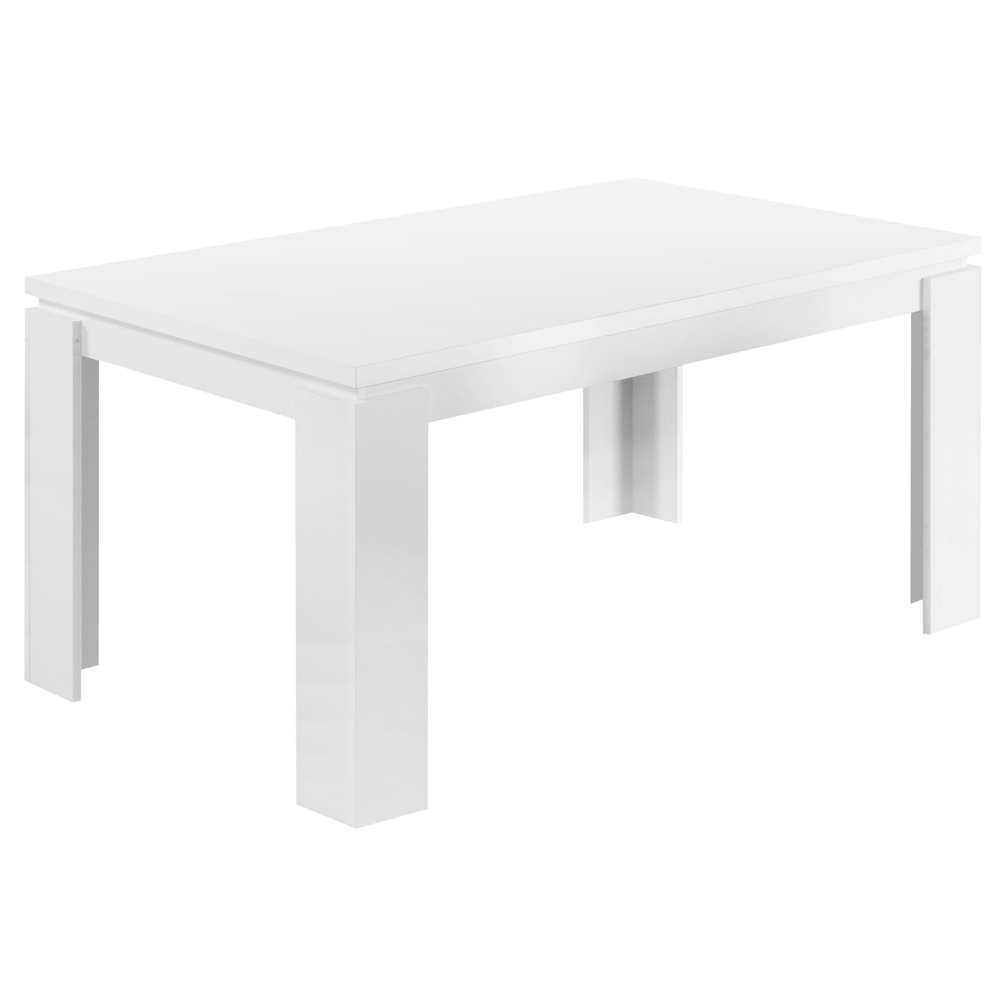 35.5" x 59" x 30" White Particle Board Hollow Core and MDF  Dining Table-0