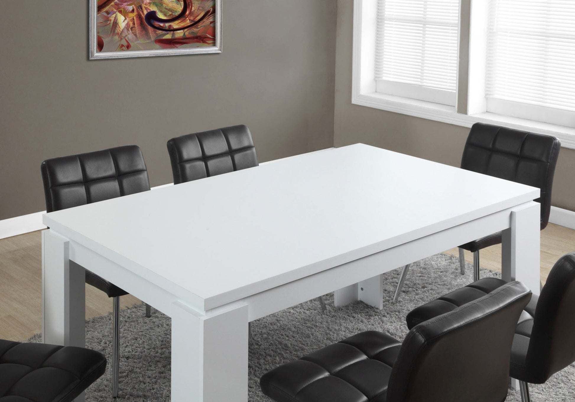 35.5" x 59" x 30" White Particle Board Hollow Core and MDF  Dining Table-1