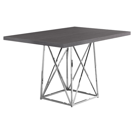 36" x 48" 31" Grey  Particle Board ad Chrome Metal  Dining Table-0