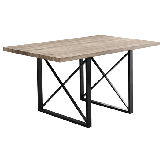 36" x 60" x 30" Dark Taupe  Black  HollowCore  Particle Board  Metal  Dining Table-0