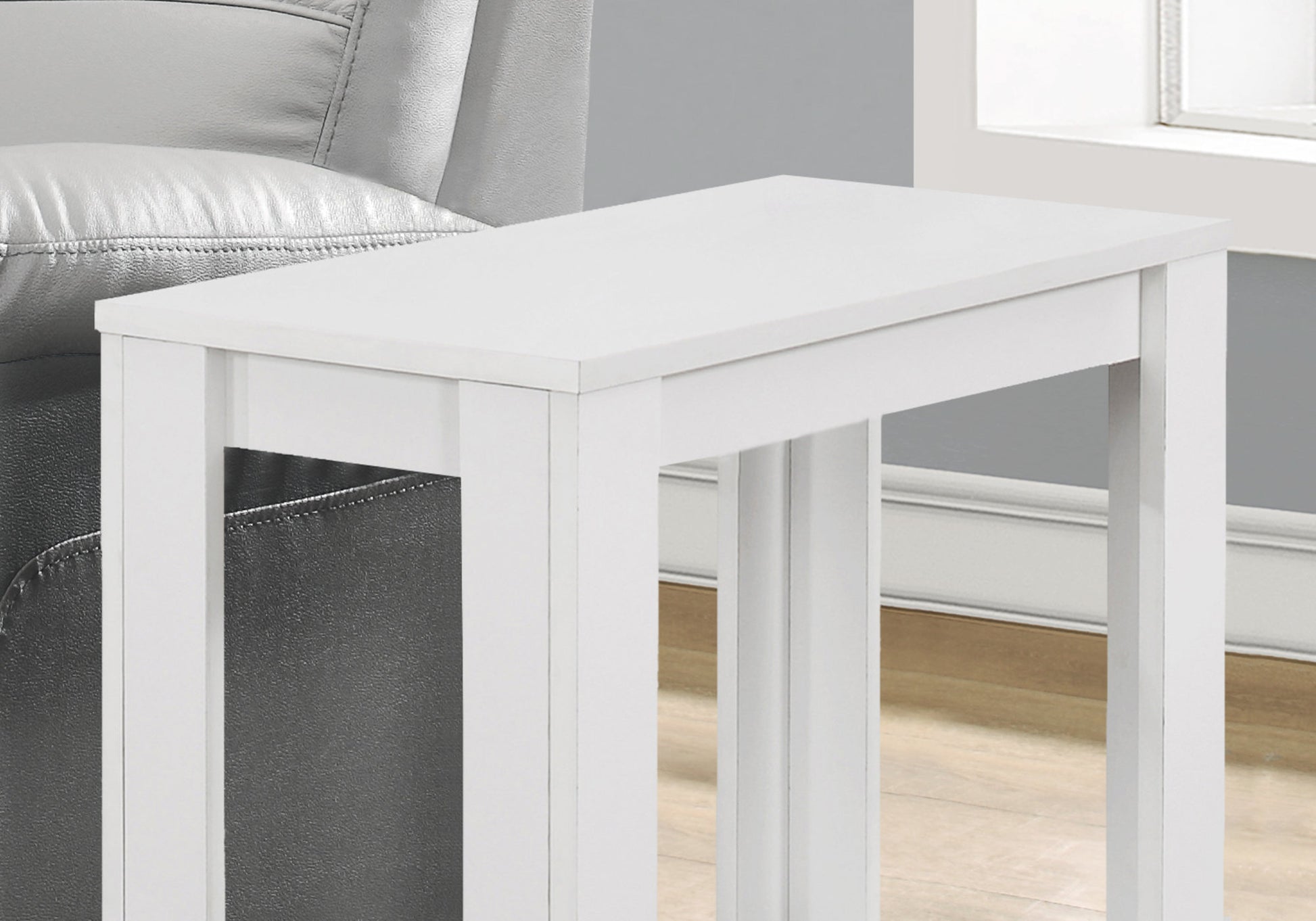 11.75" x 23.75" x 22" White Particle Board Laminate  Accent Table-1