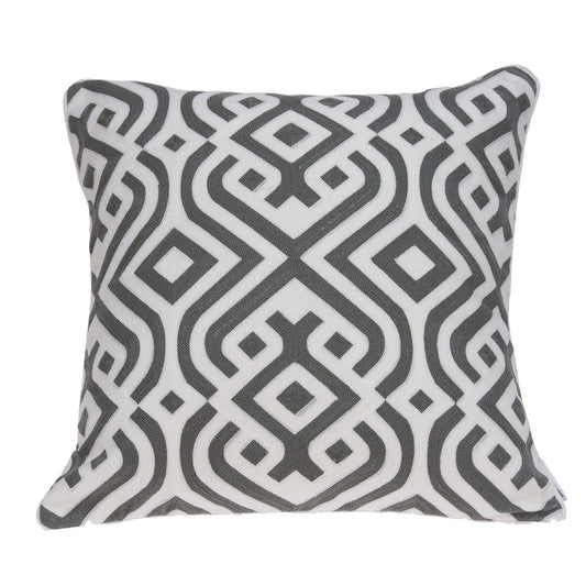 20" x 7" x 20" Gray and White Accent Pillow Cover With Poly Insert-0