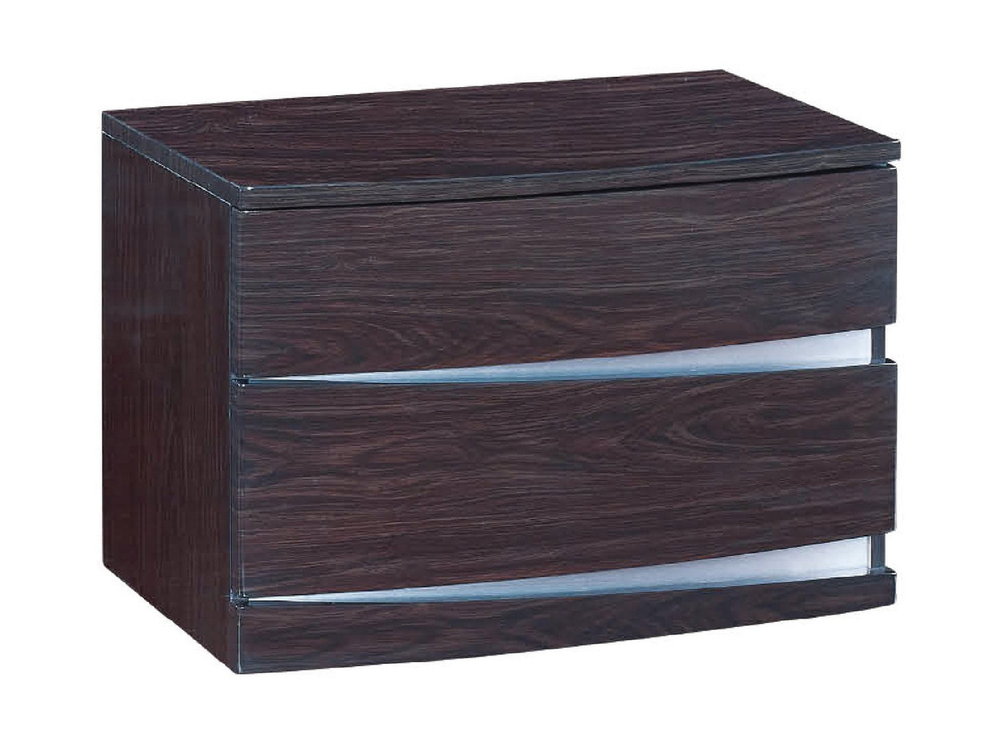80" X 60"  X 42.5" 4pc Queen Modern Wenge High Gloss Bedroom Set-2