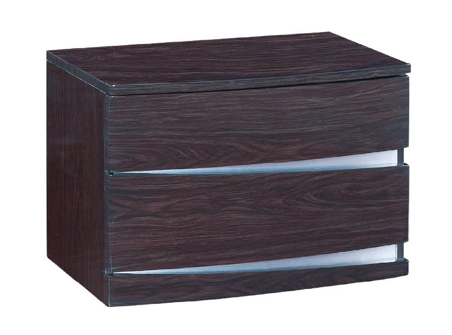 80" X 60"  X 42.5" 4pc Queen Modern Wenge High Gloss Bedroom Set-2