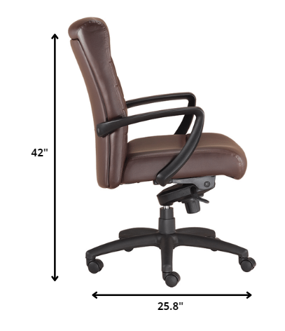 25.8" x 29" x 42" Brown Leather  Chair-1