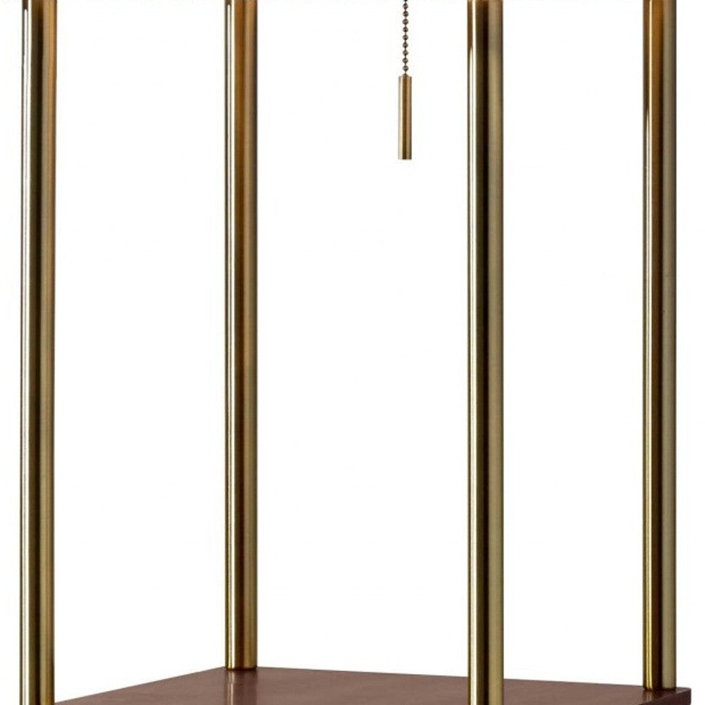 62" Column Floor Lamp With Gray Square Shade-4