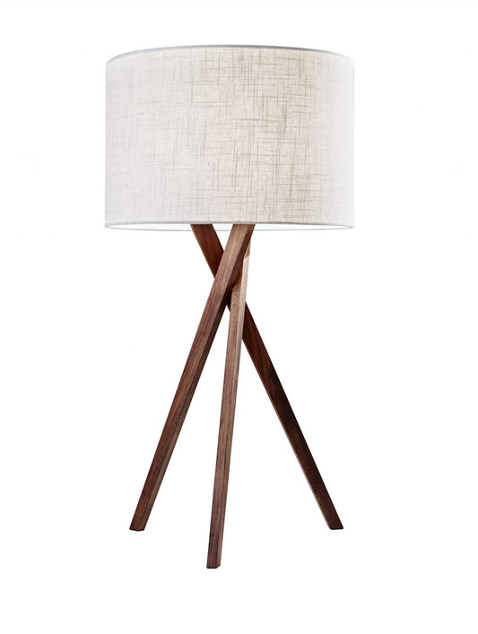 Tripod Leg Walnut Wood Table Lamp-0