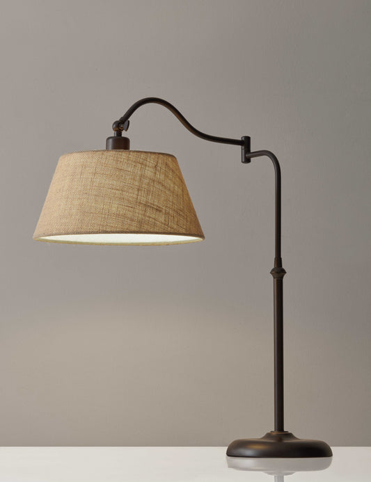 Dark Bronze Metal Swing Arm Adjustable Table Lamp-0