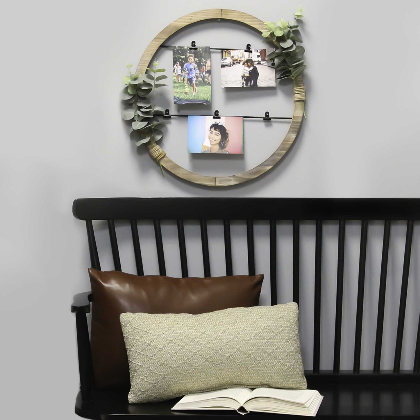 Eucalyptus Photo Holder Wood Framed Wall Art-1