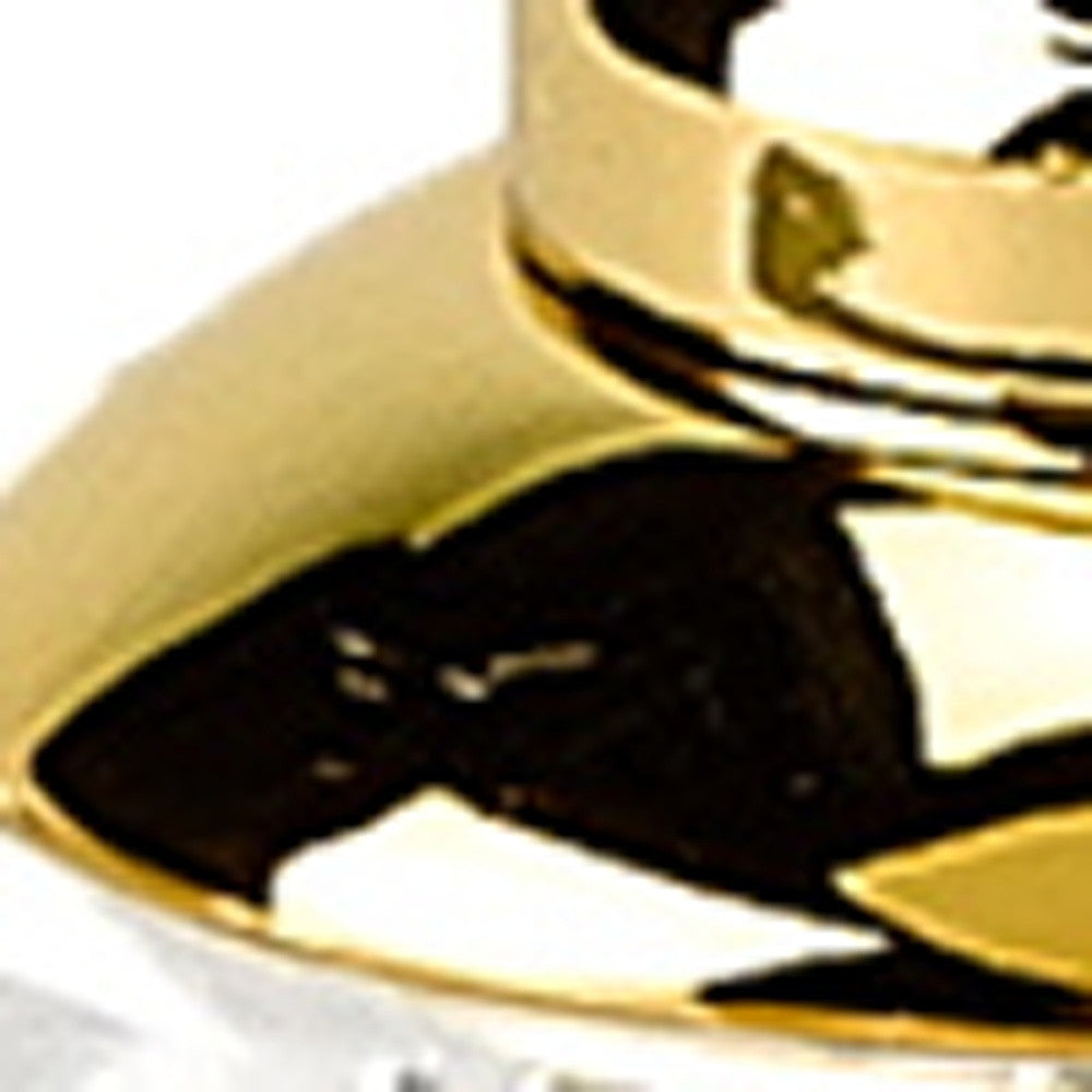 Handcrafted Optical Crystal and Gold Rounded Salt and Pepper Shakers-4