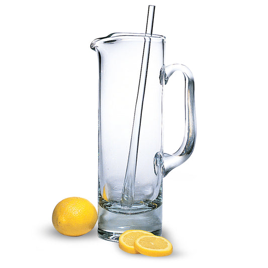 Mouth Blown European Crystal Martini Pitcher and Stirrer  54 oz-0