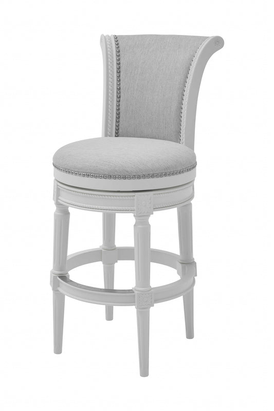 Modern Farmhouse White Swivel Bar Stool-0