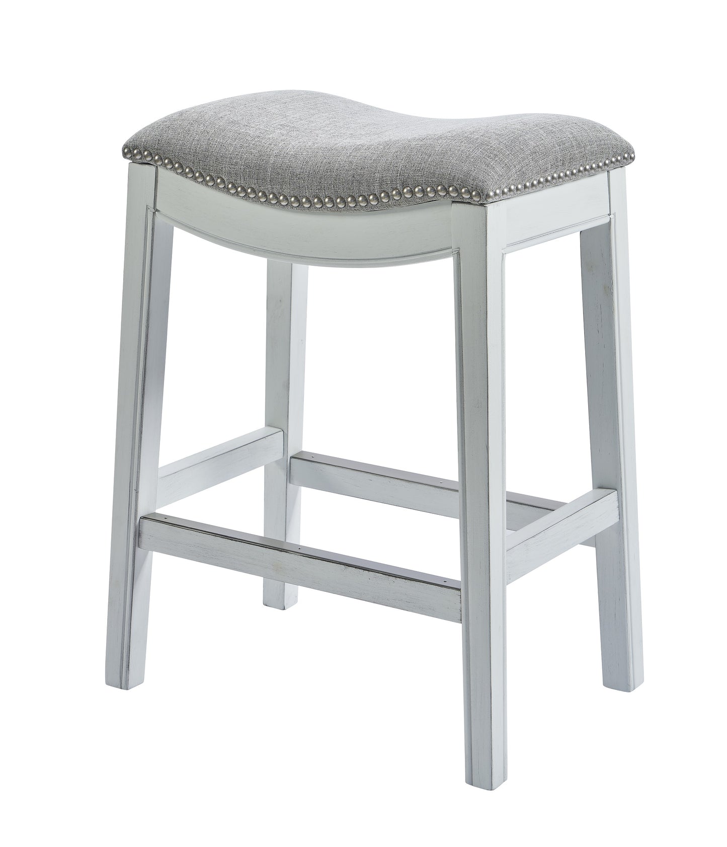 31" White Finished Solid Wood Bar Stool-0