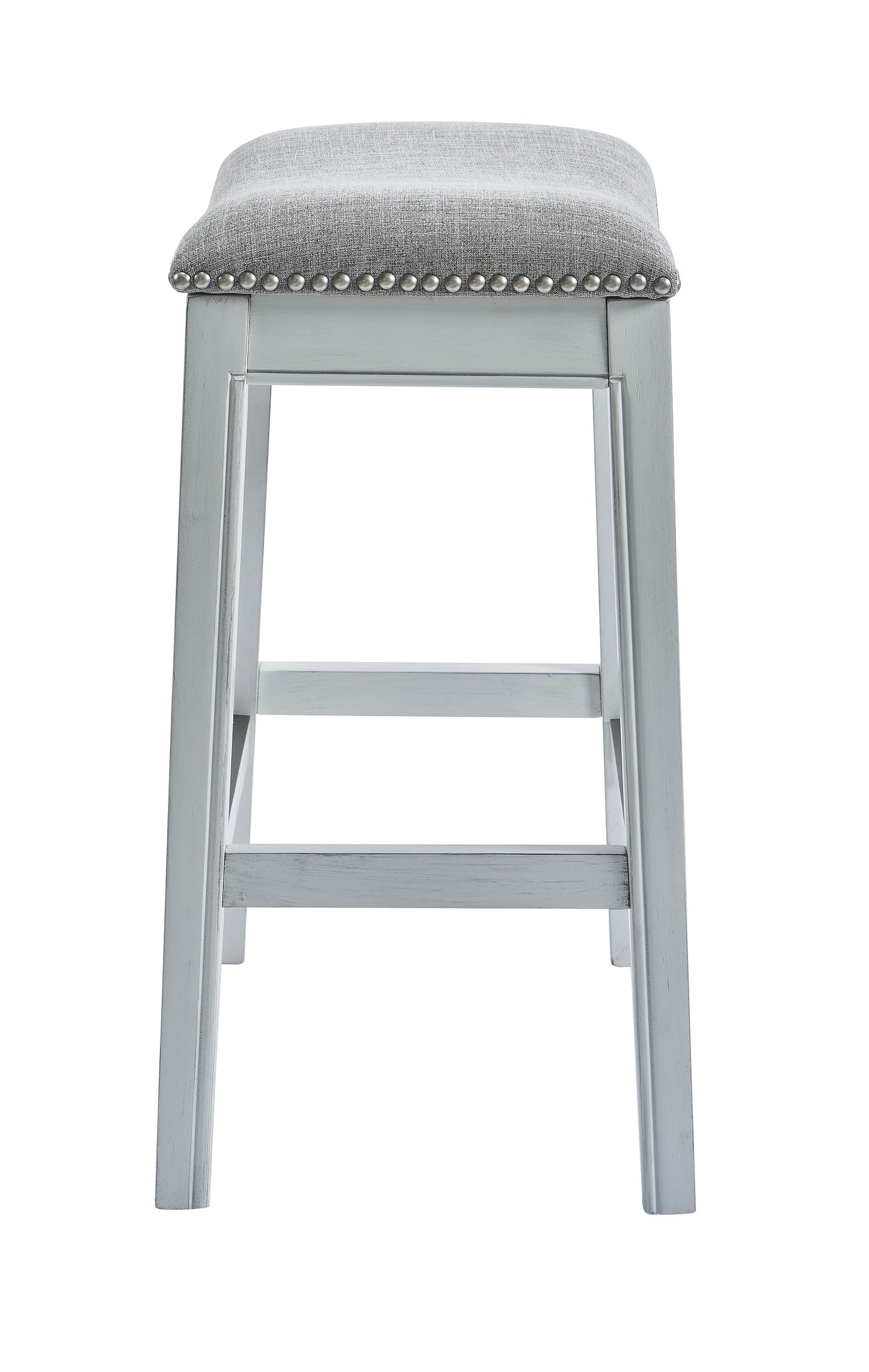 31" White Finished Solid Wood Bar Stool-1