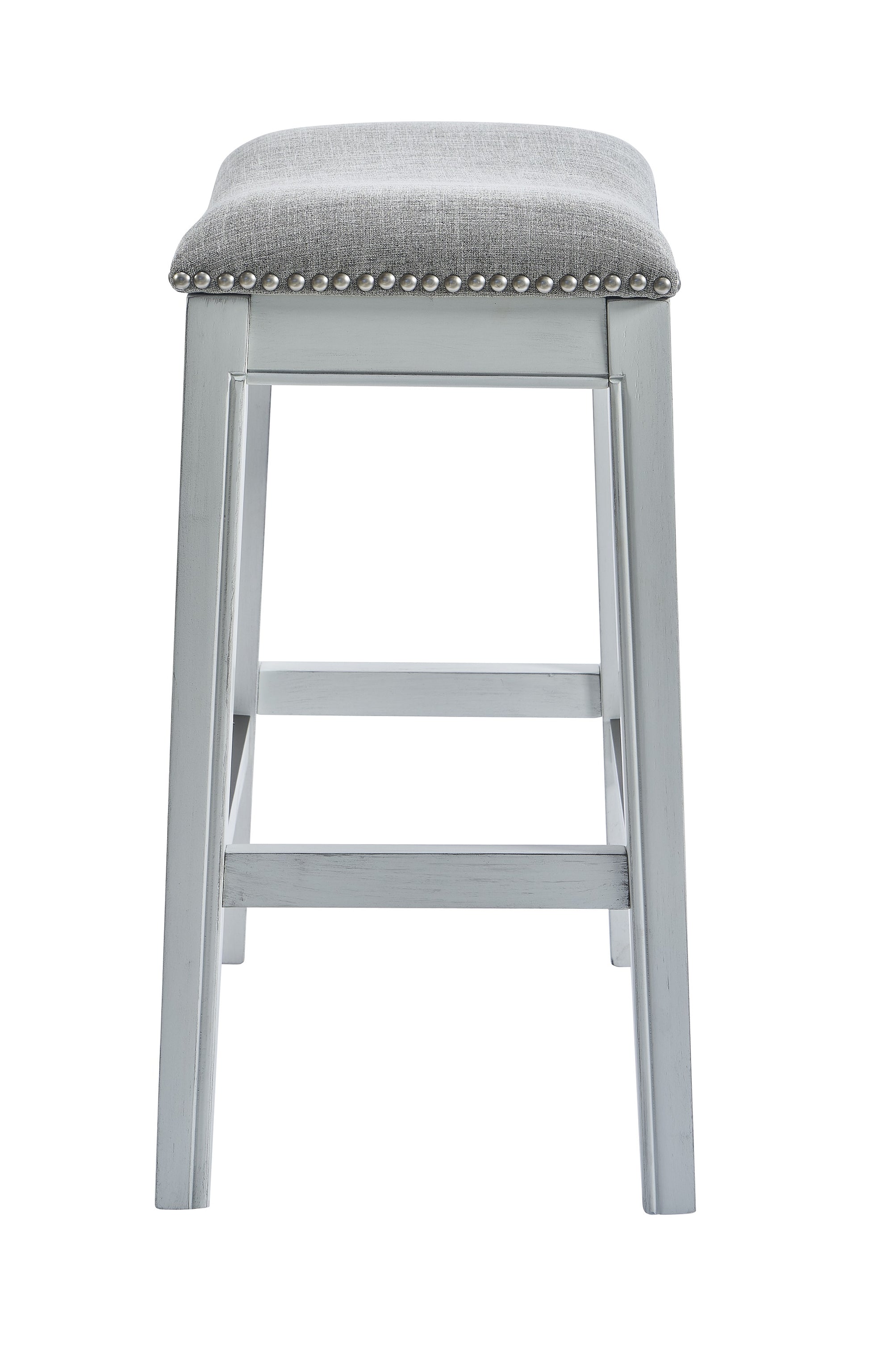 31" White Finished Solid Wood Bar Stool-1