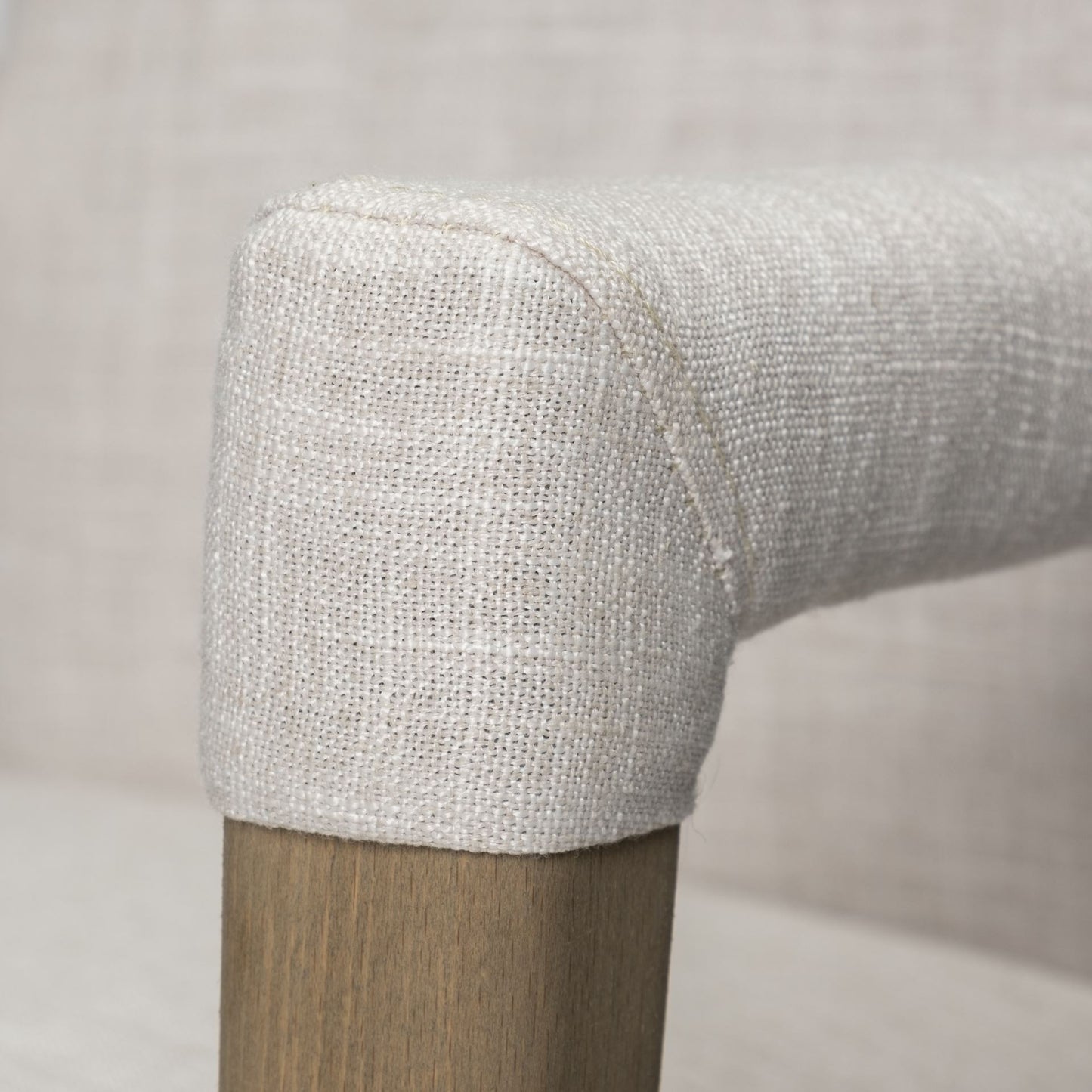 Cream Fabric Wrap with Brown Wood Frame Dining Chair-5