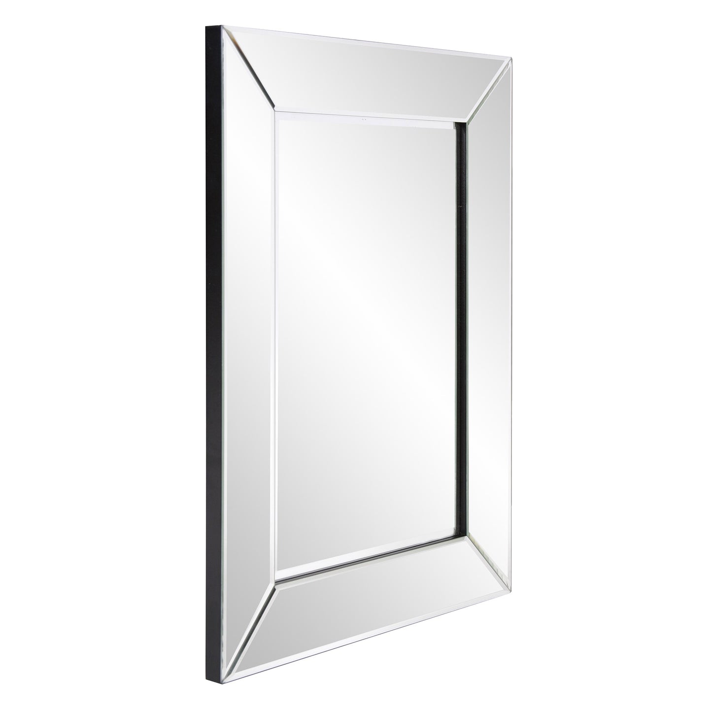 Rectangle Frame Mirror with Mirrored Finish And Beveled Edge-2