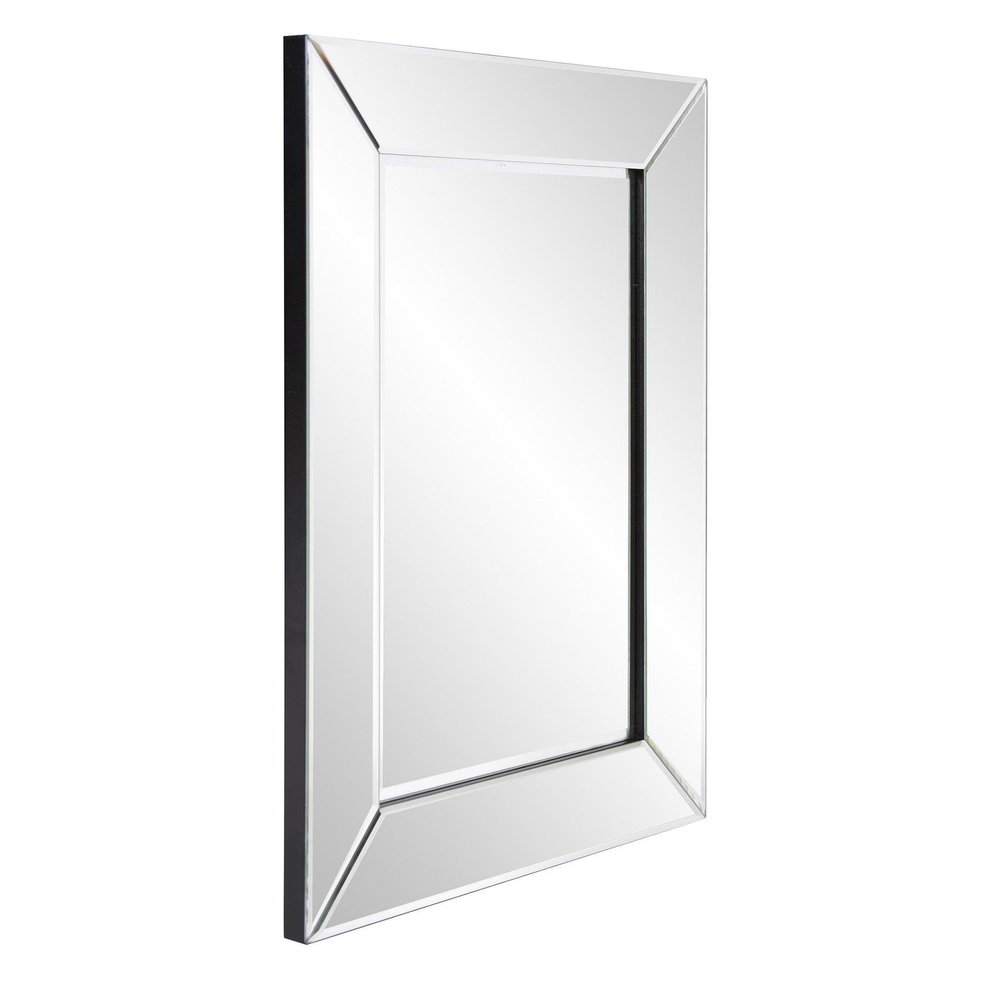 Rectangle Frame Mirror with Mirrored Finish And Beveled Edge-2
