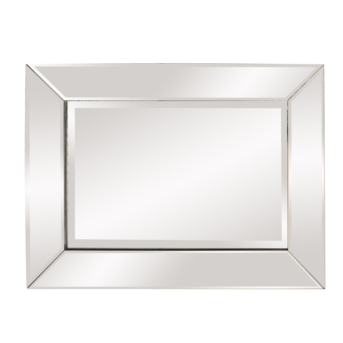 Rectangle Frame Mirror with Mirrored Finish And Beveled Edge-3