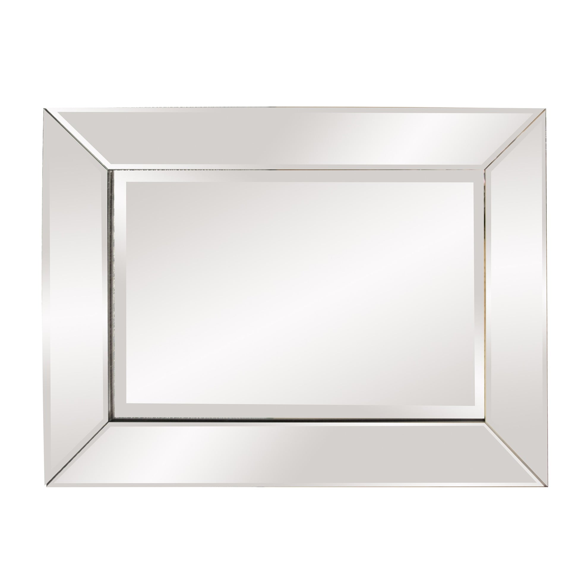 Rectangle Frame Mirror with Mirrored Finish And Beveled Edge-3