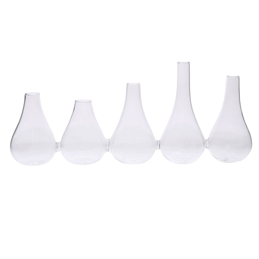 Quintuplet Set of Five Joined Glass Vases-0