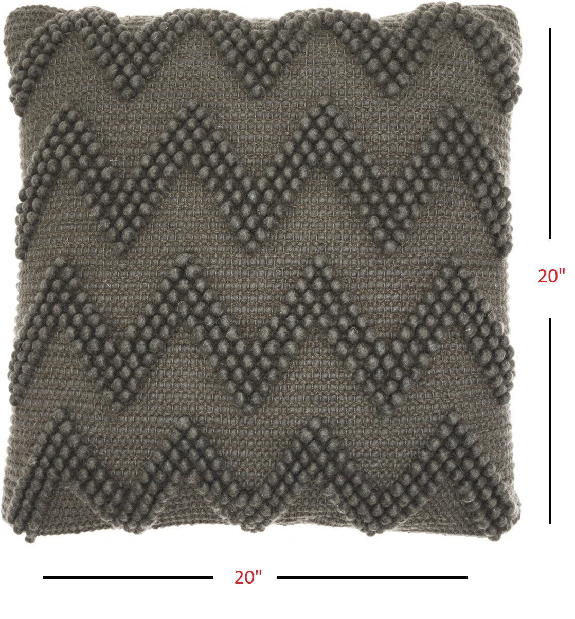 Dark Gray Chevron Detail Throw Pillow-4