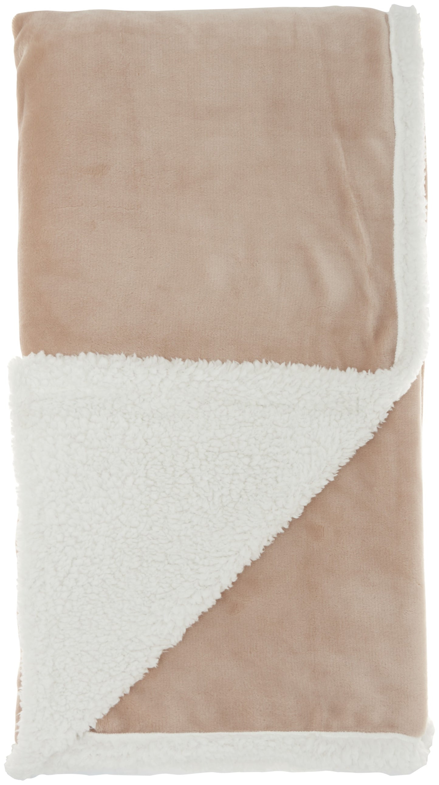 Boho Blush Pink Fleece and Sherpa Accent Throw-2