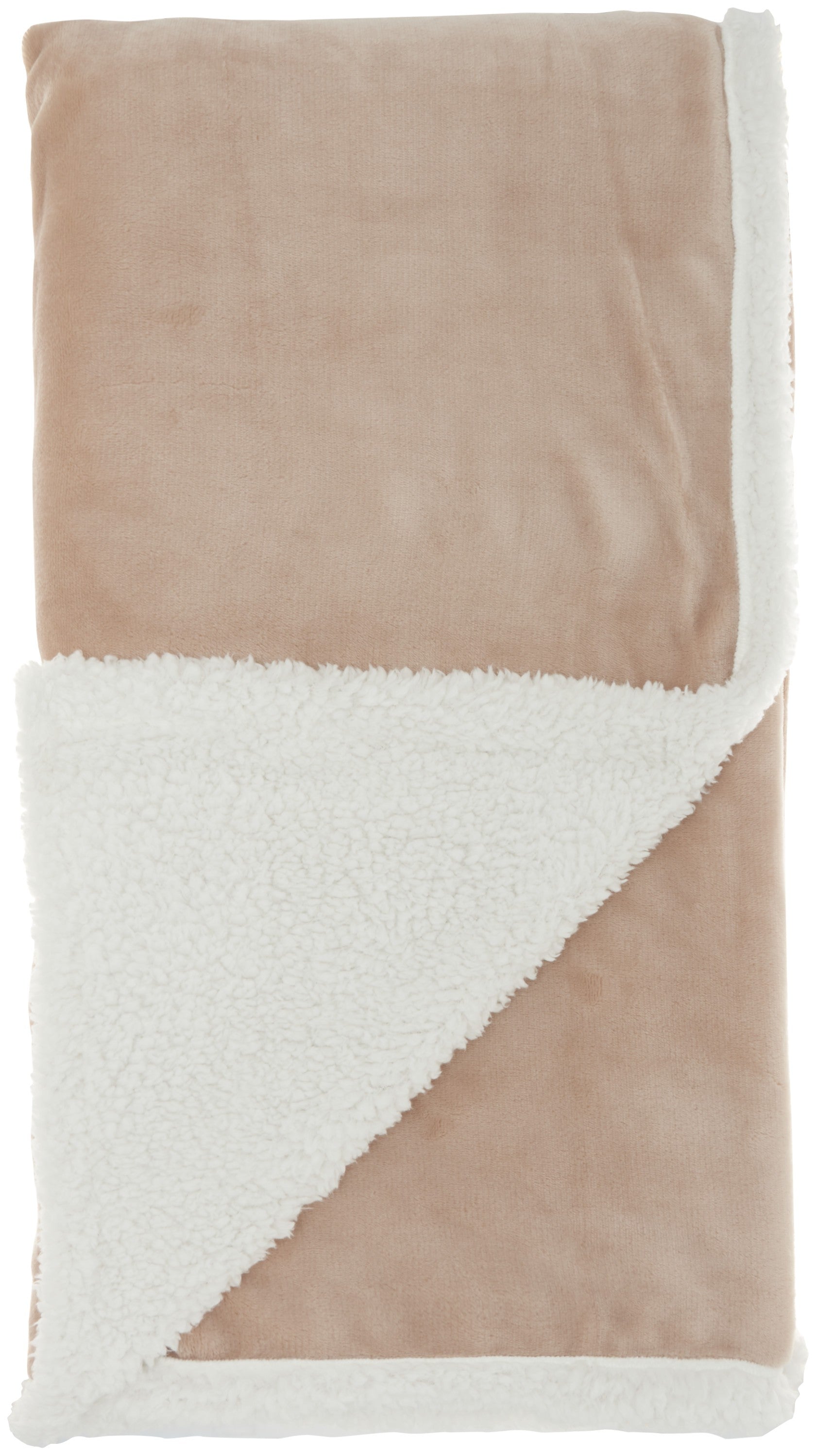 Boho Blush Pink Fleece and Sherpa Accent Throw-2