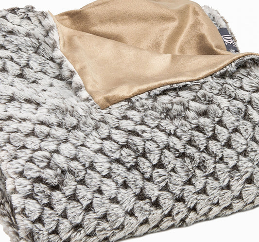 Premier Luxury Cocoa and White Faux Fur Throw Blanket-0